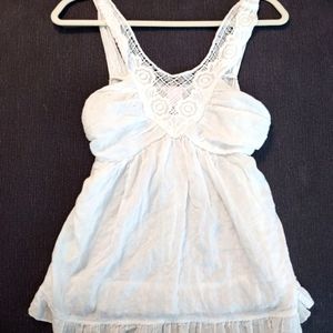 RUE21 White Lace Tank Top - Size Large